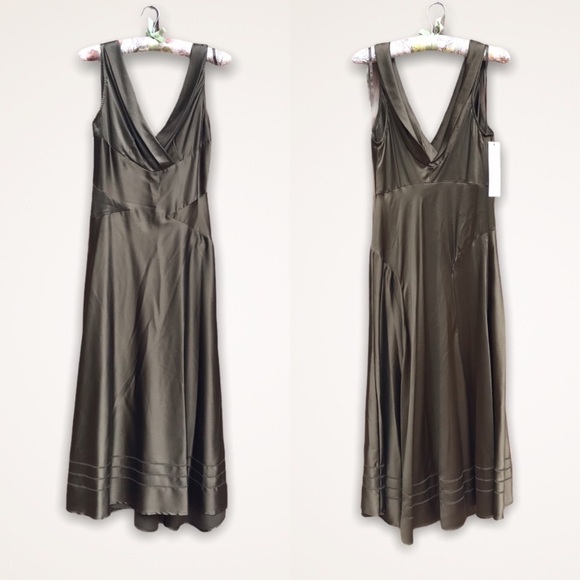 Diane von Furstenberg NEW Olive Silk Dress 6 XS - Picture 1 of 12
